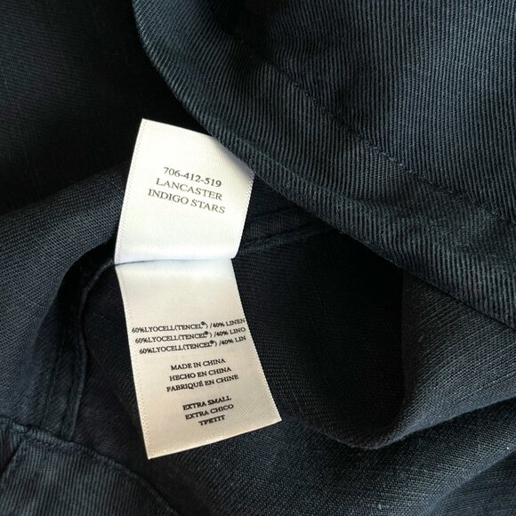 Rails Lancaster Indigo Stars Jacket Tencel Linen Blend Blue Womens Oversized XS - Picture 9 of 11